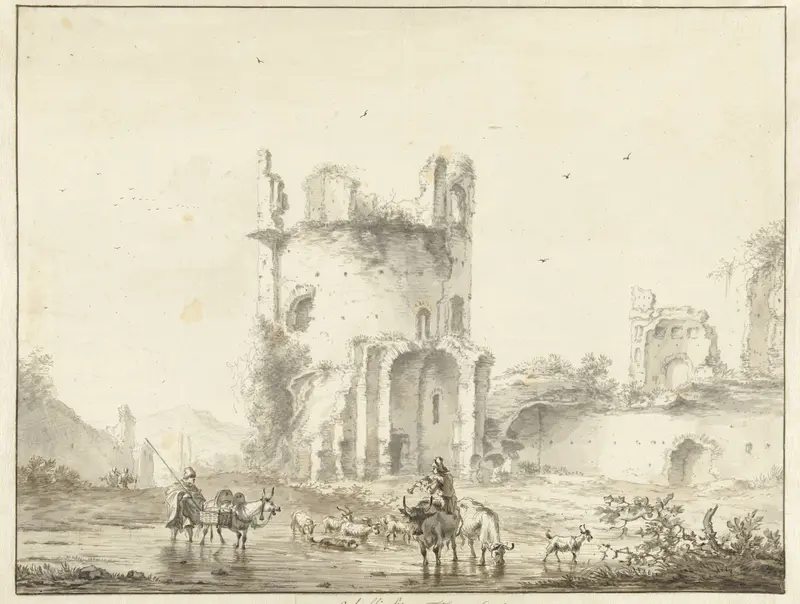 Landschap met ruïne