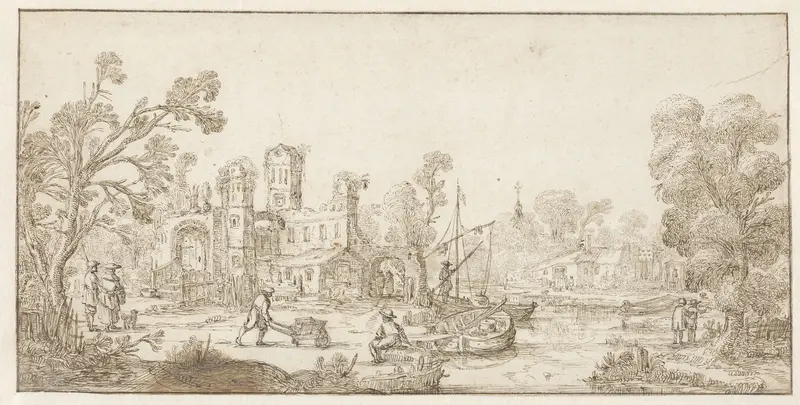 Landschap met ruïne Wall Art by Jan van de Velde (II) - High-Resolution Digital Print