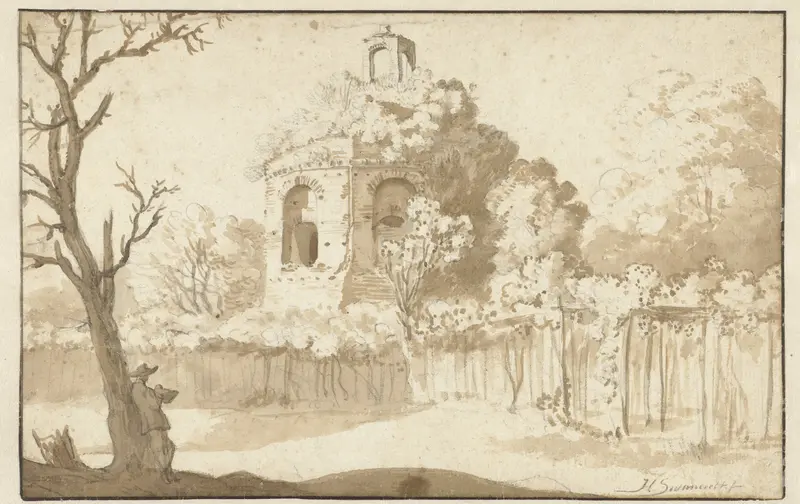 Landschap met ruïne en tekenaar Wall Art by Unknown - High-Resolution Digital Print