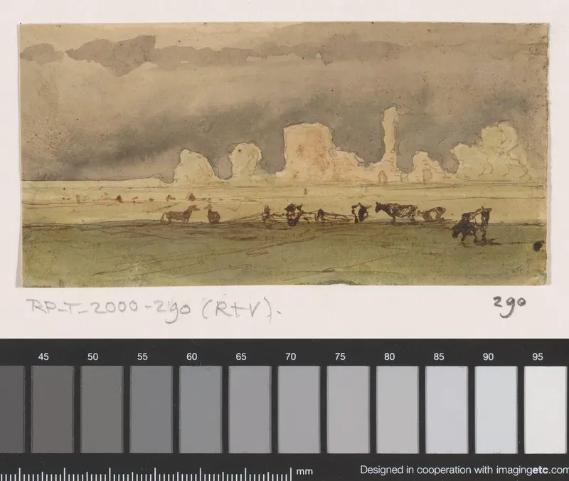 Landschap met ruïne en vee Wall Art by Unknown - High-Resolution Digital Print