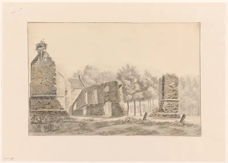 Landschap met ruïne van een kerk te Bergen Wall Art by H. Scholten - High-Resolution Digital Print