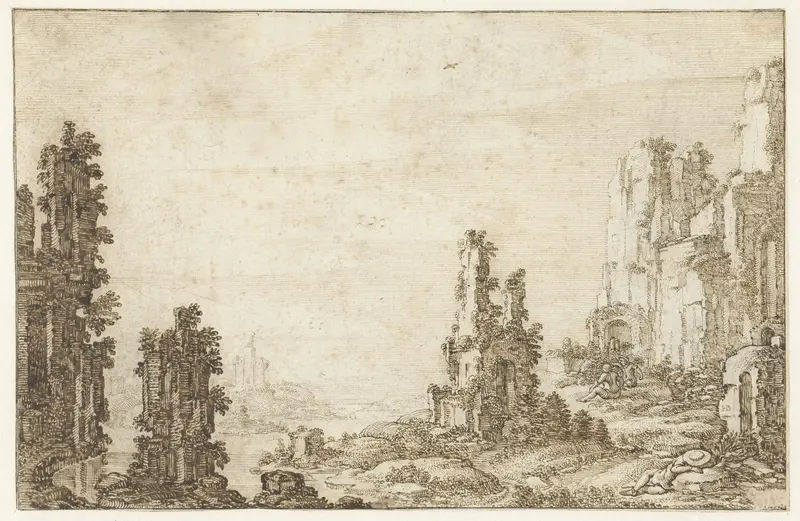 Landschap met ruïnes Wall Art by Herman Breckerveld - High-Resolution Digital Print
