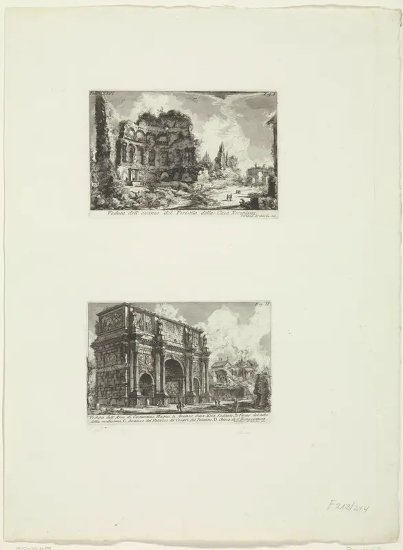 Landschap met ruïnes en Boog van Constantijn te Rome Wall Art by Unknown - High-Resolution Digital Print