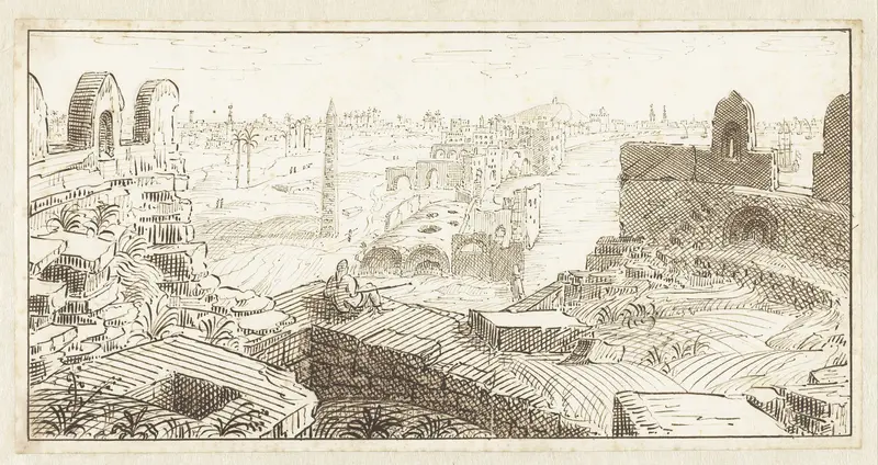 Landschap met ruïnes in Egypte Wall Art by Johan Teyler - High-Resolution Digital Print