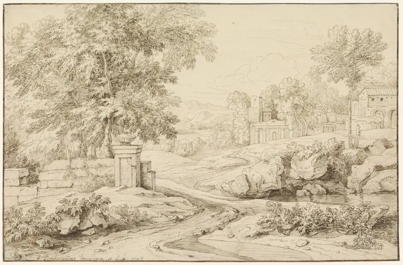 Landschap met ruïnes, links een vervallen muur Wall Art by Frans Boudewijns - High-Resolution Digital Print