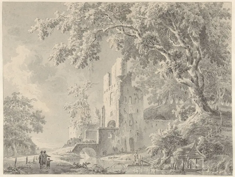 Landschap met ruïneuze poort Wall Art by Paulus van Liender - High-Resolution Digital Print