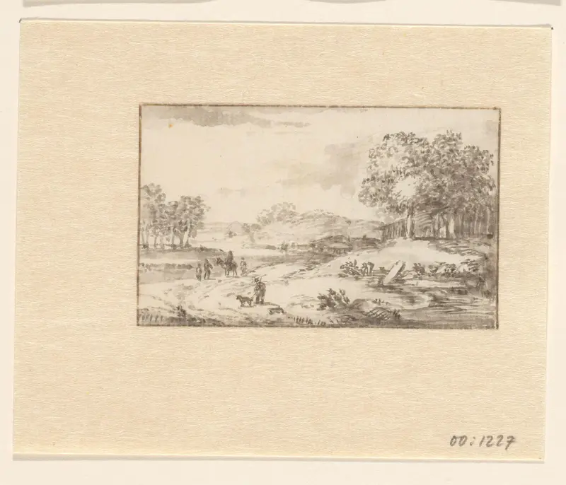 Landschap met ruiter op een zandweg Wall Art by Unknown - High-Resolution Digital Print