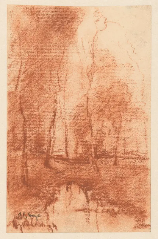 Landschap met sloot Wall Art by Unknown - High-Resolution Digital Print