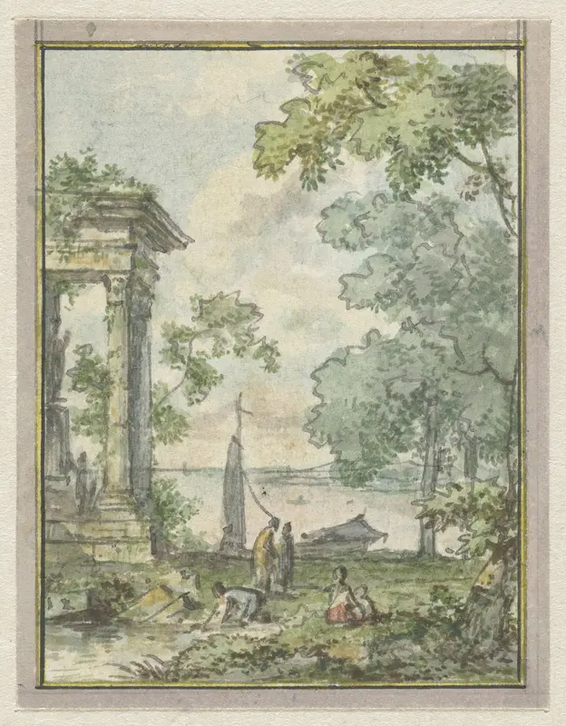Landschap met tempelruïne Wall Art by Jurriaan Andriessen - High-Resolution Digital Print