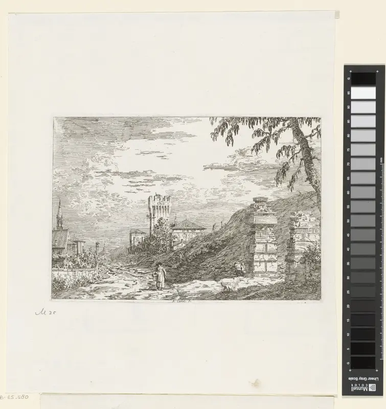 Landschap met toren en twee resten van pijlers Wall Art by Joseph Smith - High-Resolution Digital Print