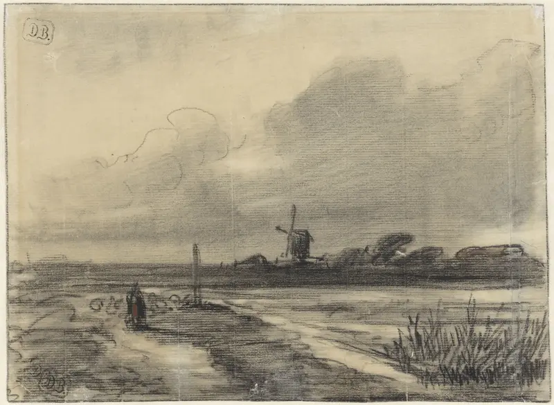Landschap met trekvaart Wall Art by Johannes Franciscus Hoppenbrouwers - High-Resolution Digital Print