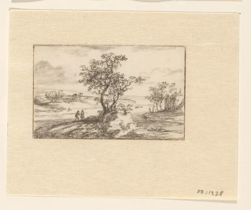 Landschap met twee bomen Wall Art by Unknown - High-Resolution Digital Print