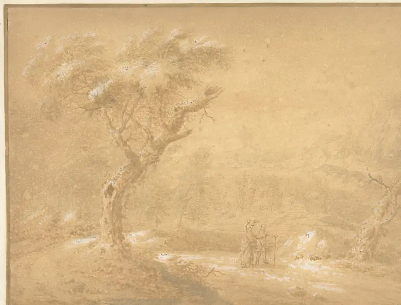 Landschap met twee figuren Wall Art by anonymous - High-Resolution Digital Print