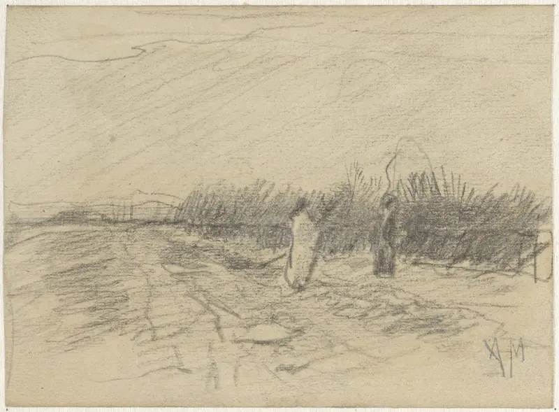 Landschap met twee figuren Wall Art by Anton Mauve - High-Resolution Digital Print