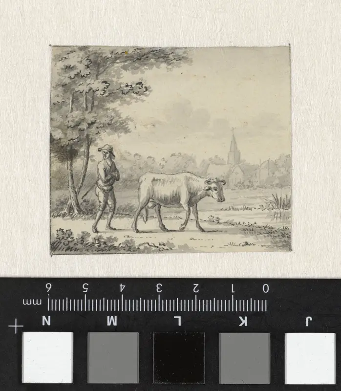 Landschap met twee koeien en een schaap Wall Art by Pieter de Goeje - High-Resolution Digital Print