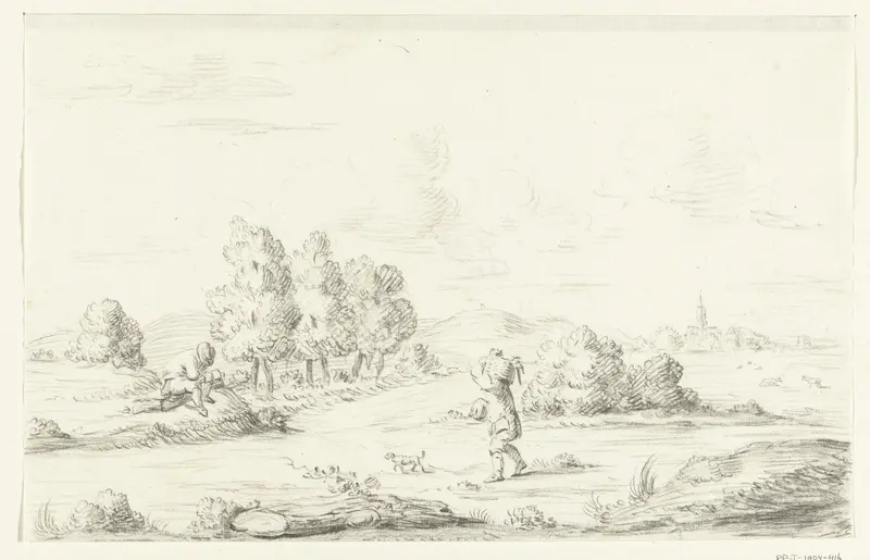 Landschap met twee mannen Wall Art by Jean Bernard - High-Resolution Digital Print