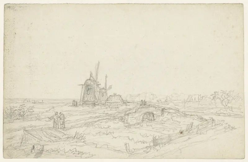 Landschap met twee molens Wall Art by Georges Michel - High-Resolution Digital Print