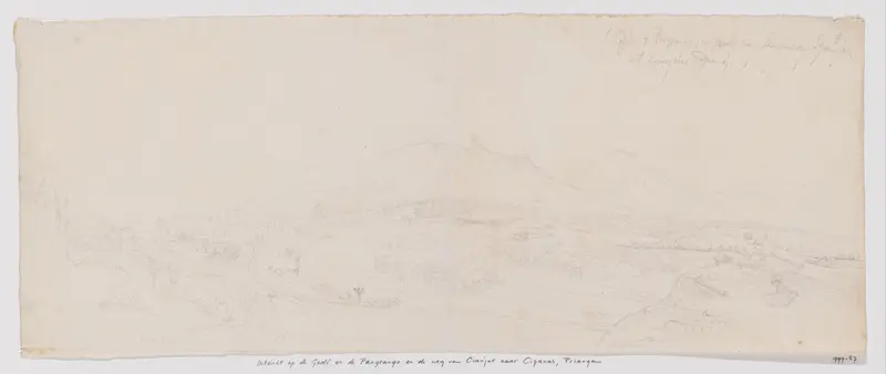 Landschap met uitzicht op de vulkanen Gedé en Pangrango en weg van Cianjur naar Cipanas, Priangan, West-Java Wall Art by Adrianus Johannes Bik - High-Resolution Digital Print