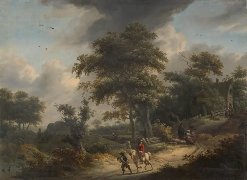 Landschap met valkenier Wall Art by Roelof Jansz. van Vries - High-Resolution Digital Print