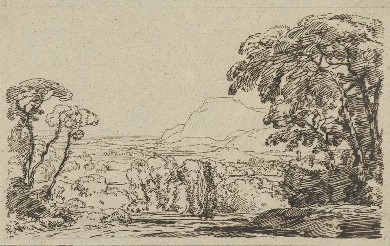 Landschap met vallei in de bergen Wall Art by Franz Kobell - High-Resolution Digital Print