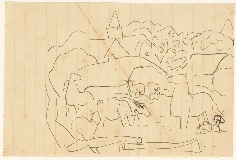 Landschap met vee Wall Art by Leo Gestel - High-Resolution Digital Print