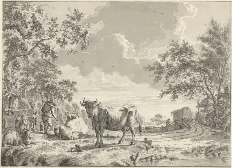 Landschap met vee Wall Art by Johannes Jelgerhuis - High-Resolution Digital Print