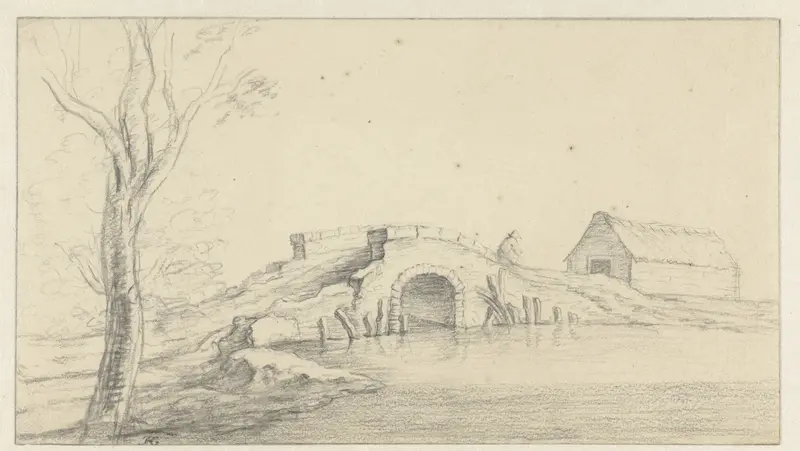 Landschap met vervallen stenen brug Wall Art by Hendrik Chalon - High-Resolution Digital Print