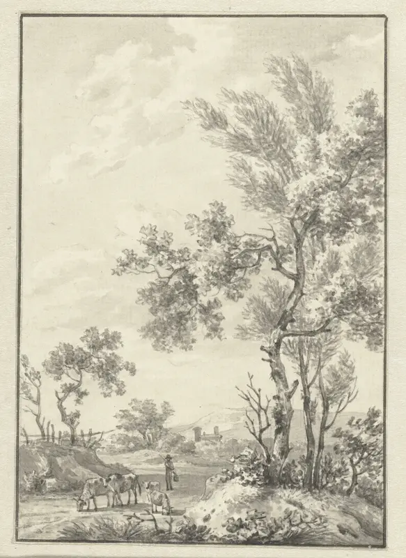 Landschap met vier koeien Wall Art by Cornelis van Dokkum - High-Resolution Digital Print