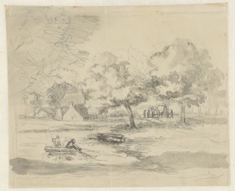 Landschap met vissers Wall Art by David van der Kellen (1827-1895) - High-Resolution Digital Print