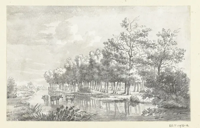 Landschap met wadende koeien Wall Art by Jean Bernard - High-Resolution Digital Print