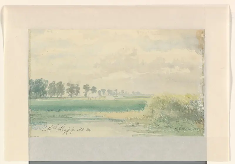 Landschap met water en vee Wall Art by Unknown - High-Resolution Digital Print