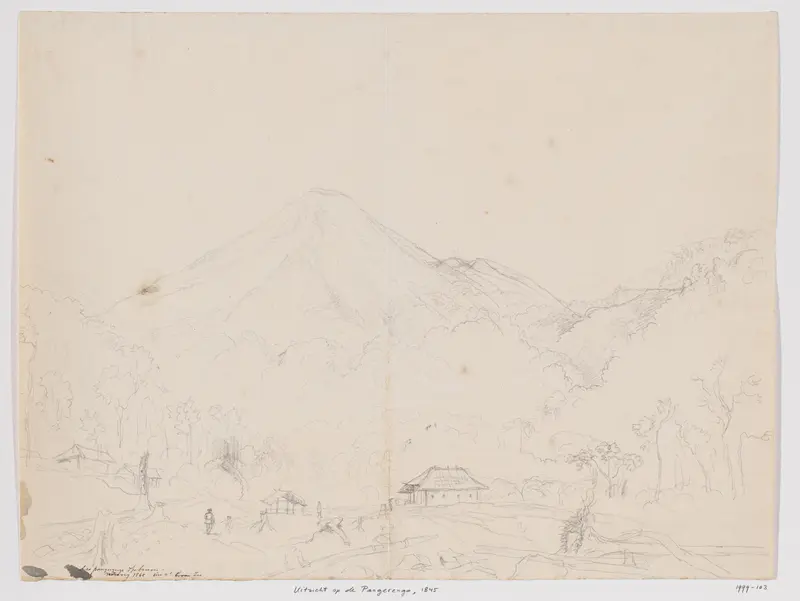Landschap; uitzicht op de Pangrango,  West-Java Wall Art by Adrianus Johannes Bik - High-Resolution Digital Print
