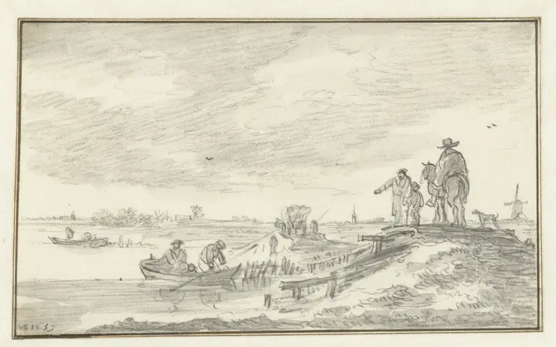 Landweg langs een vaart Wall Art by Jan van Goyen - High-Resolution Digital Print