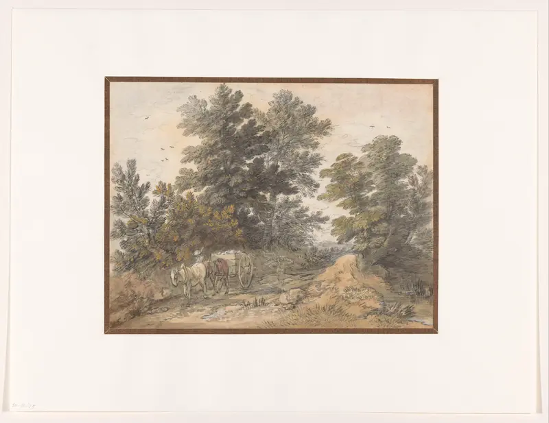 Landweg met geboomte en boerenkar Wall Art by Thomas Gainsborough - High-Resolution Digital Print