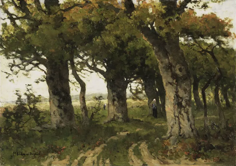 Lane of Oaks in Late Summer Wall Art by Maria Bilders-van Bosse - High-Resolution Digital Print