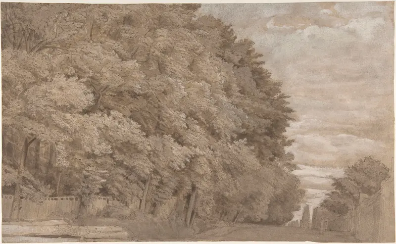 Large Forest (recto); A tree-lined lane with figure (verso) Wall Art by Johannes Leupenius - High-Resolution Digital Print