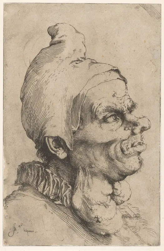 Large Grotesque Head Wall Art by Jusepe de Ribera (called Lo Spagnoletto) - High-Resolution Digital Print