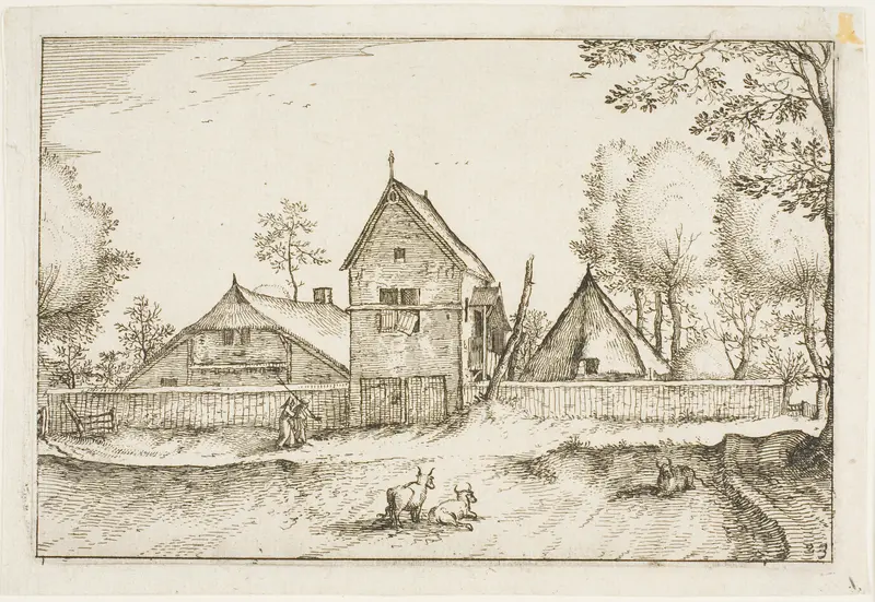 Large Walled Farm, plate 23 after Pictures of Farms, Country Houses and Rustic Villages (Praediorum villarum et rusticarum casularum icones)