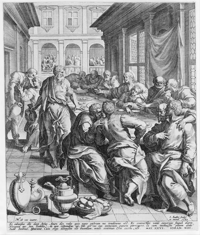 Last Supper, from "The Passion of Christ" Wall Art by Johann Sadeler I - High-Resolution Digital Print