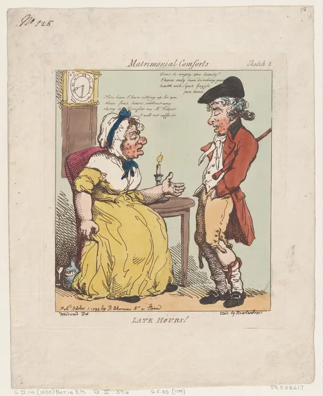 Late Hours! Wall Art by Thomas Rowlandson - High-Resolution Digital Print