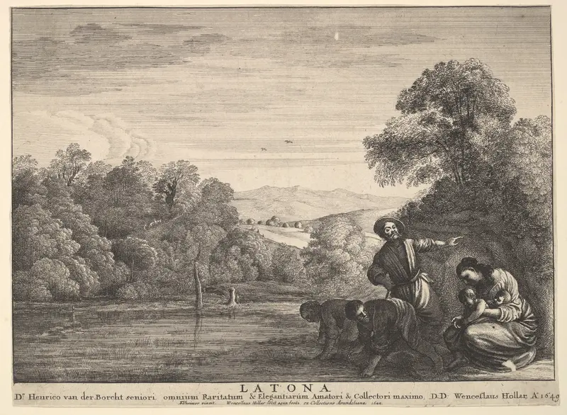 Latona and the Lycian peasants Wall Art by Wenceslaus Hollar - High-Resolution Digital Print