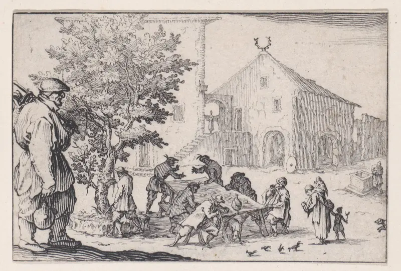 L'Auberge (The Inn), from "Les Caprices" Series A, The Florence Set Wall Art by Jacques Callot - High-Resolution Digital Print