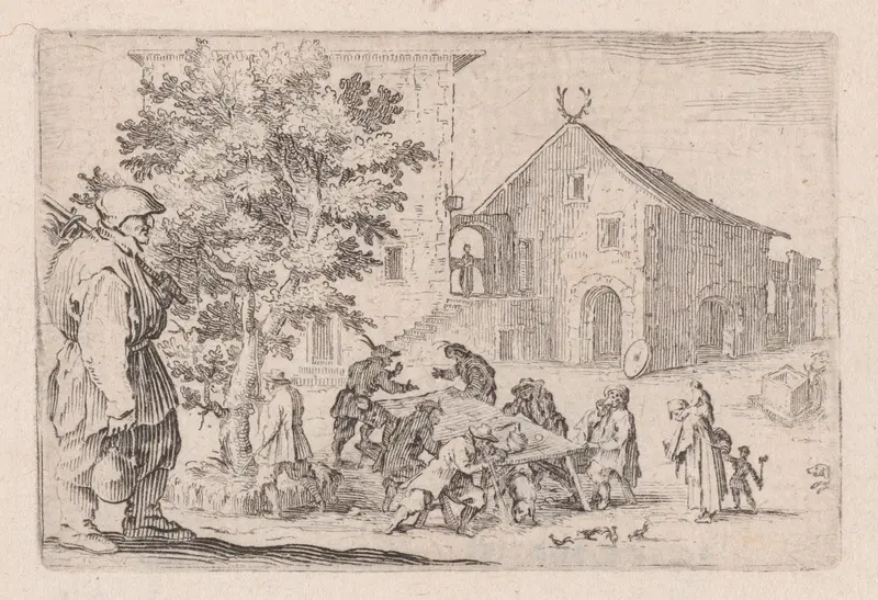 L'Auberge (The Inn), from "Les Caprices" Series B, The Nancy Set Wall Art by Jacques Callot - High-Resolution Digital Print