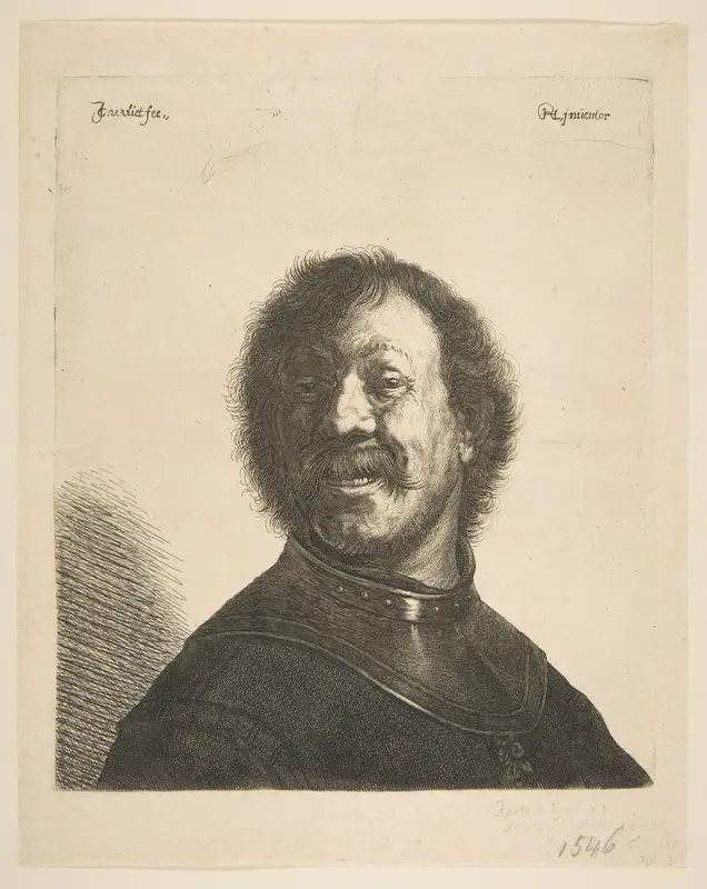 Laughing Man in a Gorget Wall Art by Jan Georg (Joris) van Vliet - High-Resolution Digital Print