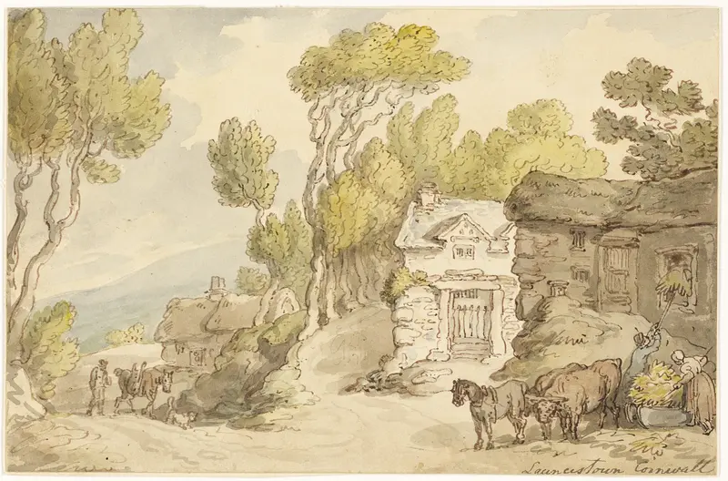 Launcetown Cornwall Wall Art by Thomas Rowlandson - High-Resolution Digital Print