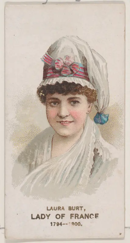 Laura Burt as a Lady of France of 1794-1800, from the set Actors and Actresses, Second Series (N71) for Duke brand cigarettes Wall Art by W. Duke, Sons & Co. - High-Resolution Digital Print