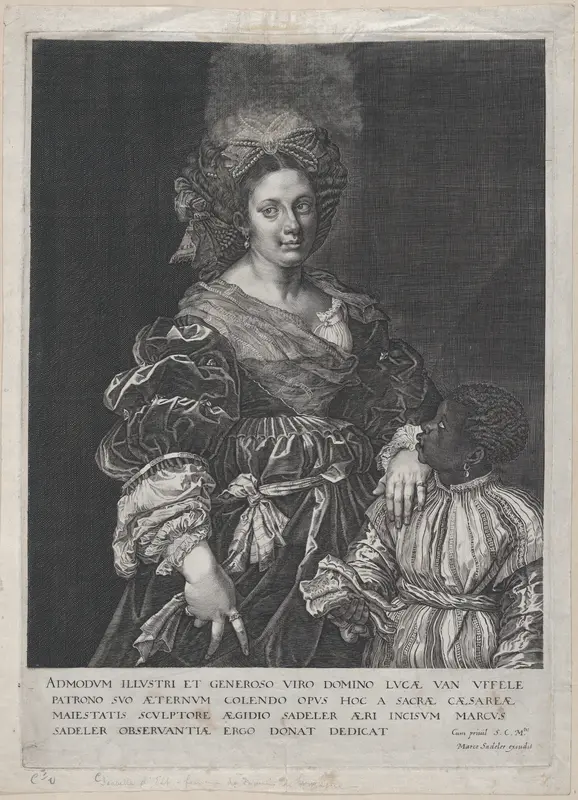 Laura Dianti with a Black Page Wall Art by Aegidius Sadeler II - High-Resolution Digital Print