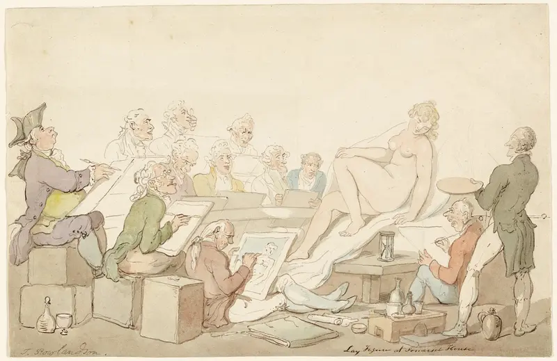 Lay Figure at Somerset House Wall Art by Thomas Rowlandson - High-Resolution Digital Print