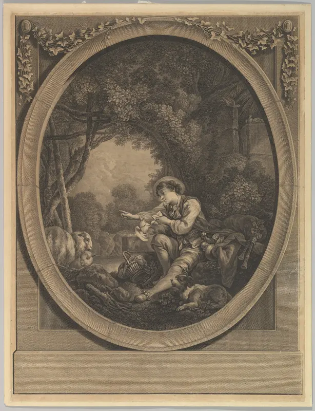 L'Départ du Courier (The Departure of the Messenger) Wall Art by Jacques Firmin Beauvarlet - High-Resolution Digital Print