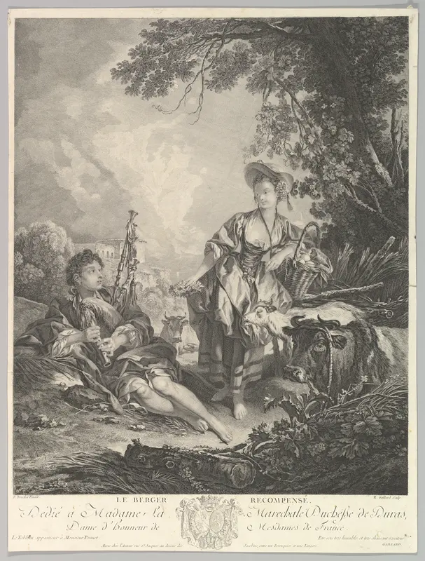 Le Berger Recompensé (The Rewarded Shepherd) Wall Art by René Gaillard - High-Resolution Digital Print